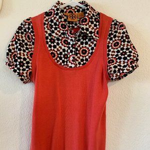 Orange Tory Burch sweater-vest with under-shirt - size S